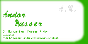 andor musser business card